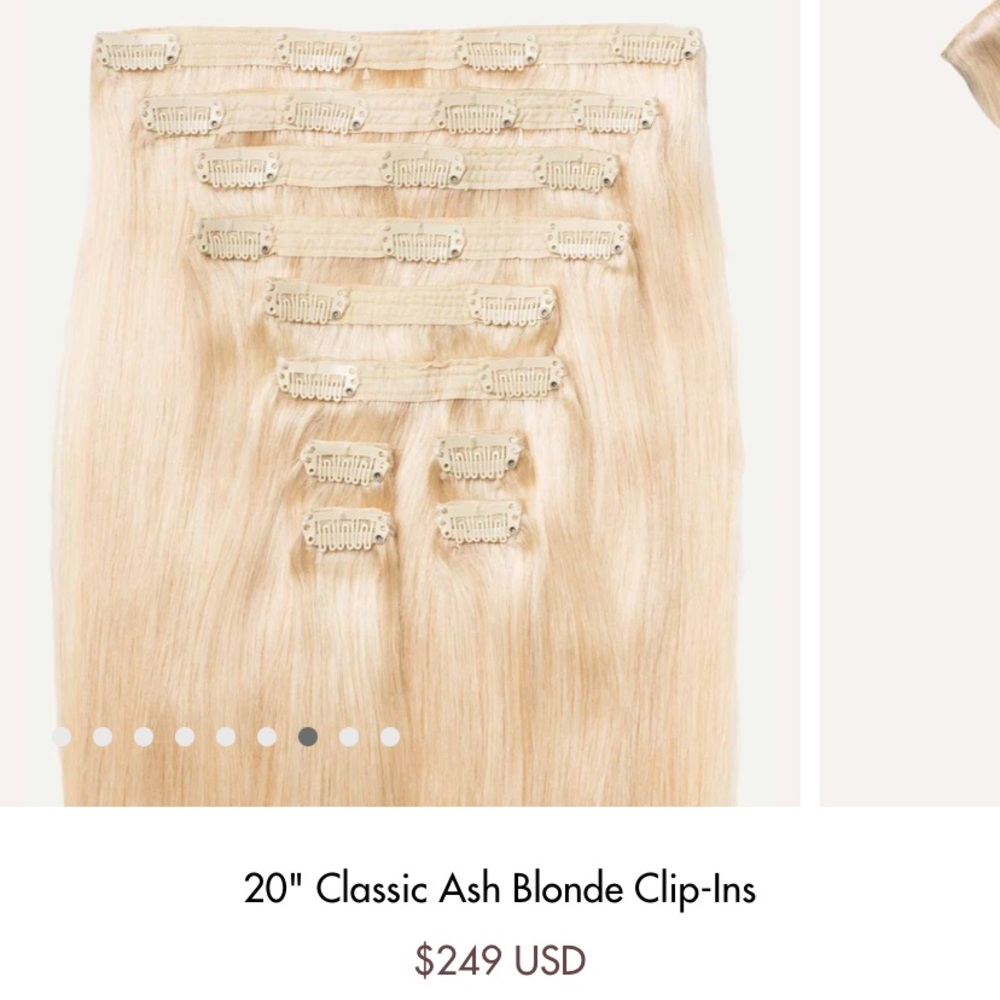 LUXY 20” Ash Blonde Remy Clip-In Extensions